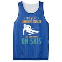 Ski Winter Skiing Never Underestimate An Old On Skis Gift Mesh Reversible Basketball Jersey Tank