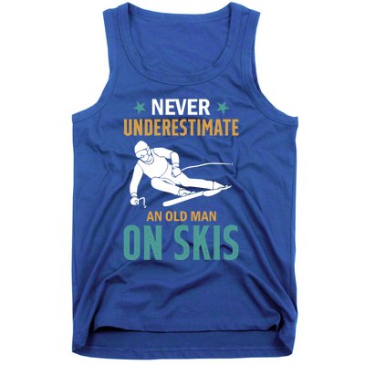 Ski Winter Skiing Never Underestimate An Old On Skis Gift Tank Top