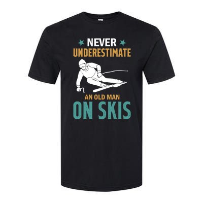 Ski Winter Skiing Never Underestimate An Old On Skis Gift Softstyle® CVC T-Shirt