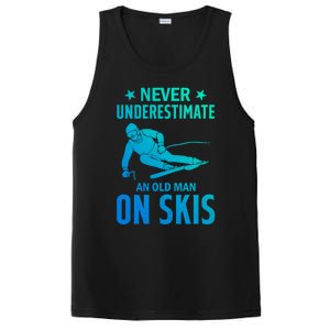 Ski Winter Skiing Never Underestimate An Old On Skis Gift PosiCharge Competitor Tank