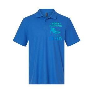 Ski Winter Skiing Never Underestimate An Old On Skis Gift Softstyle Adult Sport Polo