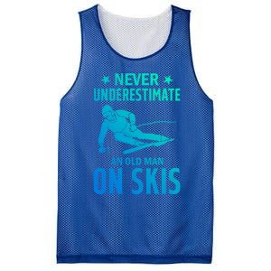 Ski Winter Skiing Never Underestimate An Old On Skis Gift Mesh Reversible Basketball Jersey Tank