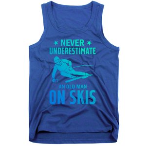 Ski Winter Skiing Never Underestimate An Old On Skis Gift Tank Top