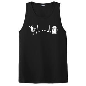 Skiing Winter Sports Great Gift Heartbeat Ekg Skier Ski Skiing Gift PosiCharge Competitor Tank