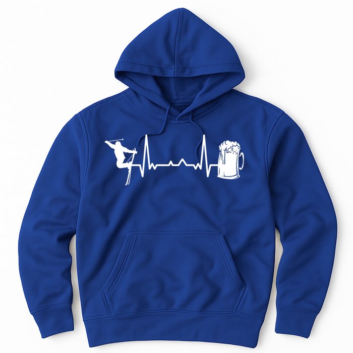 Skiing Winter Sports Great Gift Heartbeat Ekg Skier Ski Skiing Gift Hoodie