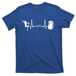 Skiing Winter Sports Great Gift Heartbeat Ekg Skier Ski Skiing Gift T-Shirt