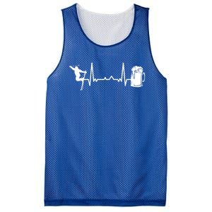 Skiing Winter Sports Great Gift Heartbeat Ekg Skier Ski Skiing Gift Mesh Reversible Basketball Jersey Tank