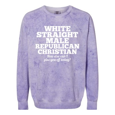 Sarcastic White Straight Male Republican Christian Colorblast Crewneck Sweatshirt