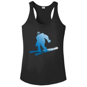 Ski Winter Sports Sasquatch Cryptozoology Skiing Bigfoot Gift Ladies PosiCharge Competitor Racerback Tank