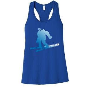 Ski Winter Sports Sasquatch Cryptozoology Skiing Bigfoot Gift Women's Racerback Tank