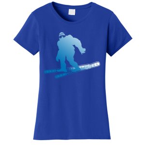 Ski Winter Sports Sasquatch Cryptozoology Skiing Bigfoot Gift Women's T-Shirt