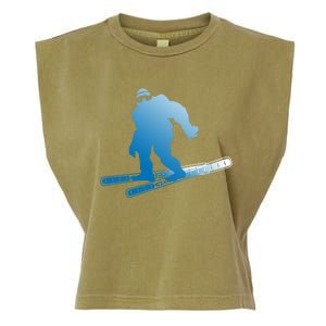 Ski Winter Sports Sasquatch Cryptozoology Skiing Bigfoot Gift Garment-Dyed Women's Muscle Tee