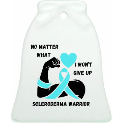 Scleroderma Warrior Ceramic Bell Ornament