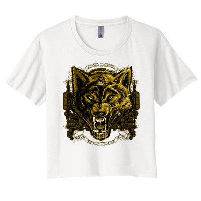 Scary Wolf Women's Crop Top Tee