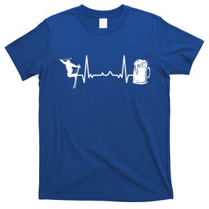 Skiing Winter Sports Heartbeat Ekg Skier Ski Skiing Gift T-Shirt