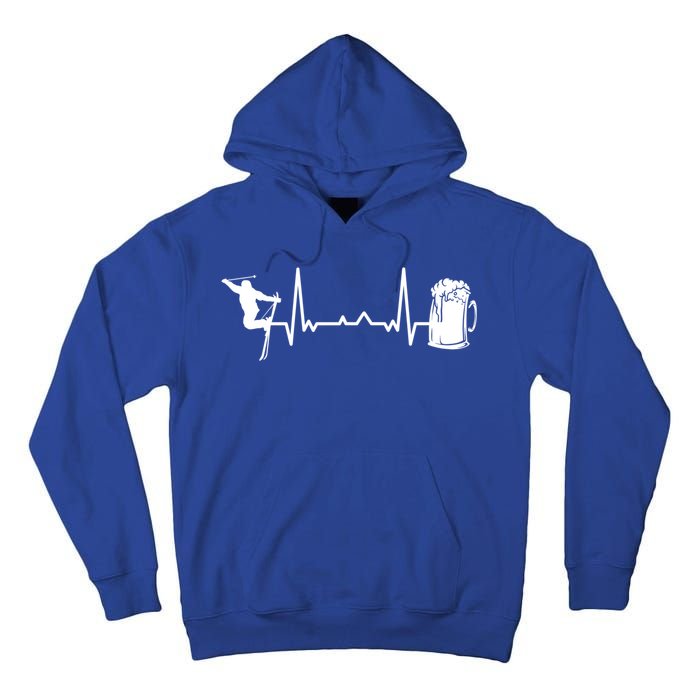 Skiing Winter Sports Heartbeat Ekg Skier Ski Skiing Gift Tall Hoodie