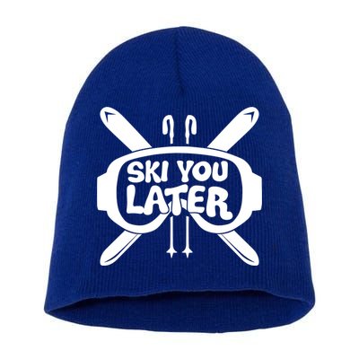 Skiing Winter Sports Meaningful Gift Skier Ski Mountains Skiing Cute Gift Short Acrylic Beanie