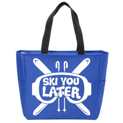 Skiing Winter Sports Meaningful Gift Skier Ski Mountains Skiing Cute Gift Zip Tote Bag
