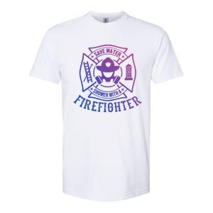 Save Water Shower With A Firefighter Cool Gift Funny Firefighter Gift Softstyle® CVC T-Shirt