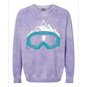 Skiing Winter Sports Gift Skier Ski Mountains Skiing Cute Gift Colorblast Crewneck Sweatshirt