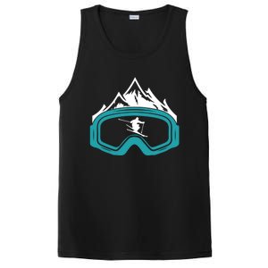 Skiing Winter Sports Gift Skier Ski Mountains Skiing Cute Gift PosiCharge Competitor Tank