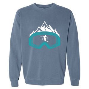 Skiing Winter Sports Gift Skier Ski Mountains Skiing Cute Gift Garment-Dyed Sweatshirt