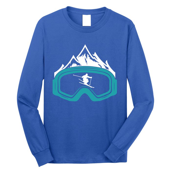 Skiing Winter Sports Gift Skier Ski Mountains Skiing Cute Gift Long Sleeve Shirt