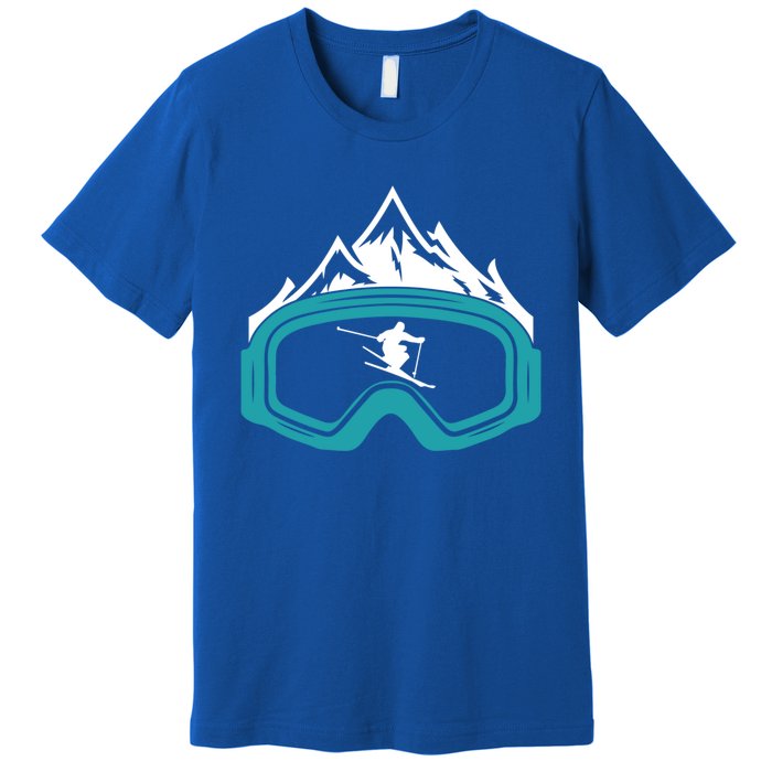 Skiing Winter Sports Gift Skier Ski Mountains Skiing Cute Gift Premium T-Shirt