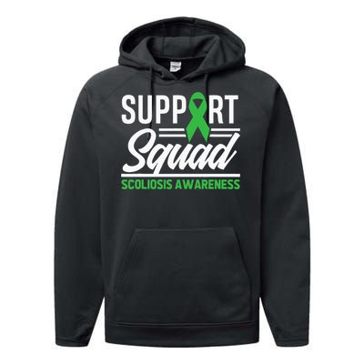 Scoliosis Warrior Support Squad Scoliosis Awareness Performance Fleece Hoodie