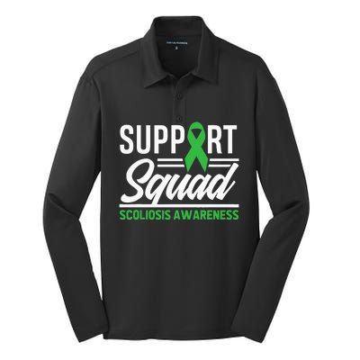 Scoliosis Warrior Support Squad Scoliosis Awareness Silk Touch Performance Long Sleeve Polo