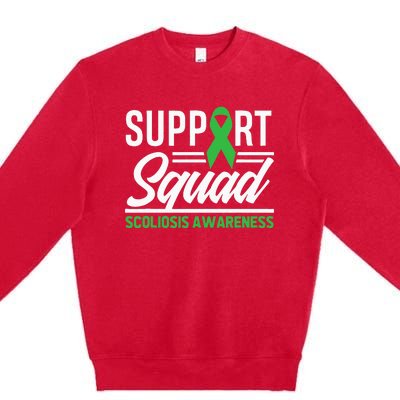 Scoliosis Warrior Support Squad Scoliosis Awareness Premium Crewneck Sweatshirt