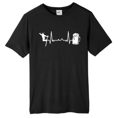 Skiing Winter Sports Heartbeat Ekg Skier Ski Skiing Gift Tall Fusion ChromaSoft Performance T-Shirt