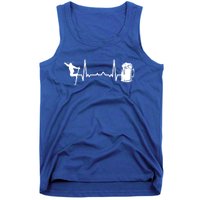 Skiing Winter Sports Heartbeat Ekg Skier Ski Skiing Gift Tank Top