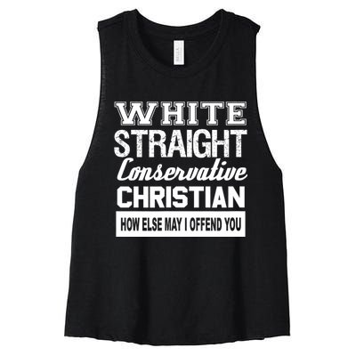 Sarcastic White Straight Conservative Christian Women's Racerback Cropped Tank