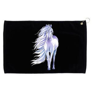 Silver White Stallion Grommeted Golf Towel