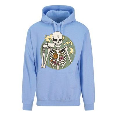 Skeleton With Steaming Cup Of Coffee Cool Gift Unisex Surf Hoodie