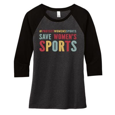 Save Woman Sports Women's Tri-Blend 3/4-Sleeve Raglan Shirt