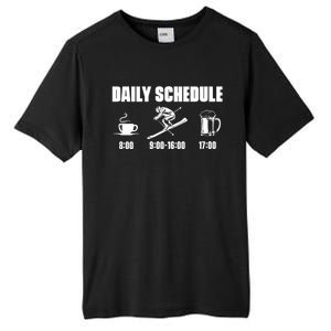 Skiing Winter Sports Gift Daily Schedule Ski Mountains Skiing Gift Tall Fusion ChromaSoft Performance T-Shirt