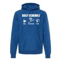 Skiing Winter Sports Gift Daily Schedule Ski Mountains Skiing Gift Premium Hoodie