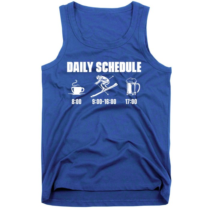 Skiing Winter Sports Gift Daily Schedule Ski Mountains Skiing Gift Tank Top