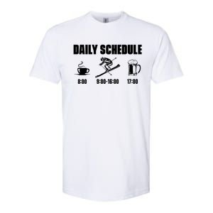 Skiing Winter Sports Gift Daily Schedule Ski Mountains Skiing Gift Softstyle CVC T-Shirt