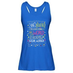 Social Worker She Believed She Could Change World Great Gift Ladies Essential Flowy Tank