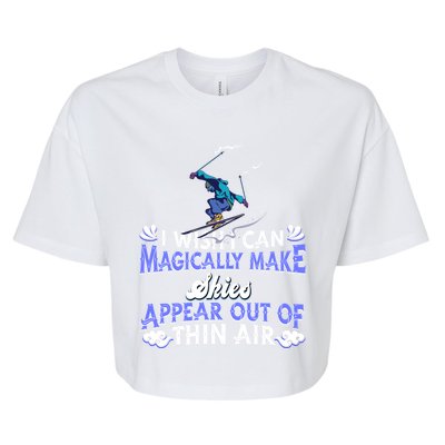 Skiing Winter Sports Funny Gift Magical Skier Ski Mountains Skiing Gift Bella+Canvas Jersey Crop Tee