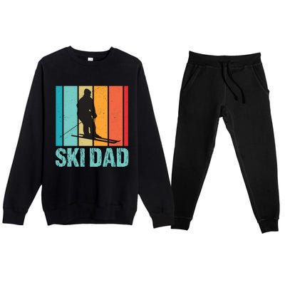 Ski Winter Skiing Ski Dad Gift Premium Crewneck Sweatsuit Set