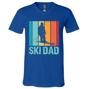 Ski Winter Skiing Ski Dad Gift V-Neck T-Shirt