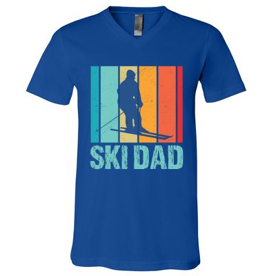 Ski Winter Skiing Ski Dad Gift V-Neck T-Shirt