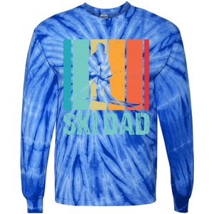 Ski Winter Skiing Ski Dad Gift Tie-Dye Long Sleeve Shirt