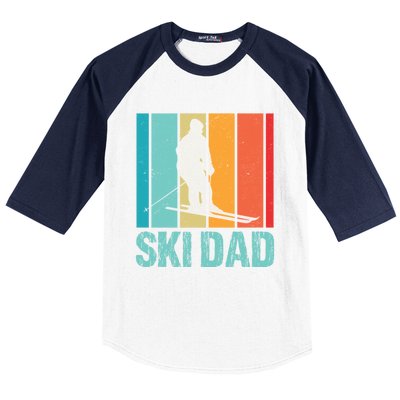 Ski Winter Skiing Ski Dad Gift Baseball Sleeve Shirt