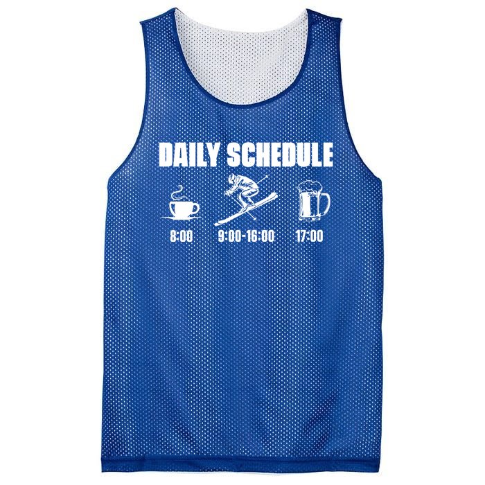 Skiing Winter Sports Gift Daily Schedule Ski Mountains Skiing Gift Mesh Reversible Basketball Jersey Tank