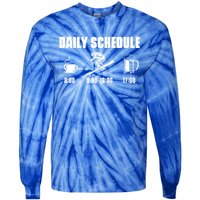 Skiing Winter Sports Gift Daily Schedule Ski Mountains Skiing Gift Tie-Dye Long Sleeve Shirt